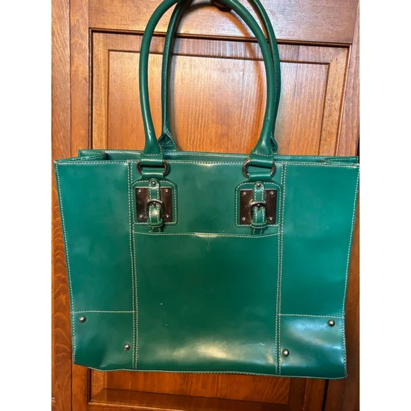 Wilsons Leather All-in-One Tote Satchel Shoulder Bag Structured Emerald Green
OS - Picture 5 of 12